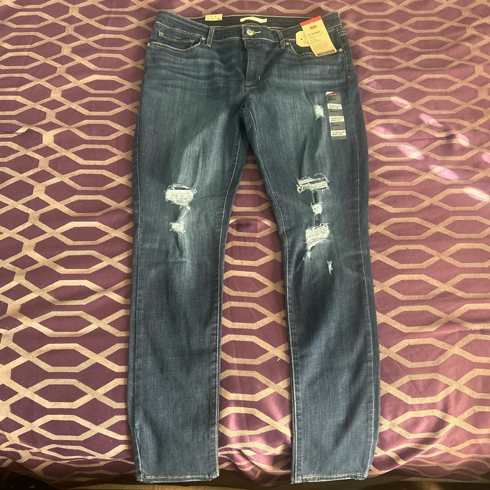 Levi's Women's Blue Denim 711 Skinny Jeans